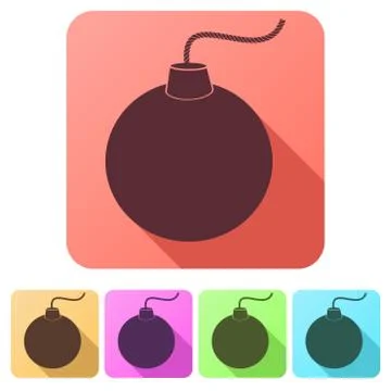 Set Flat icons of Bomb Illustrazione stock