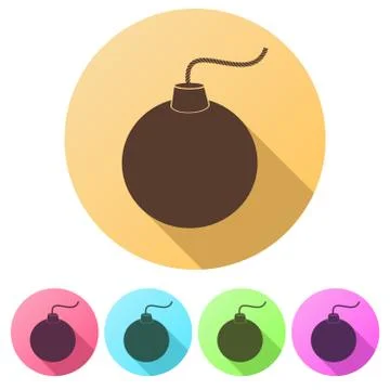 Set Flat icons of Bomb. Vector Illustration. イラスト素材