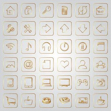 Set of flat icons for e-commerce web site Stock Illustration
