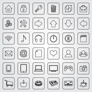 Set of flat icons for e-commerce web site Stock Illustration