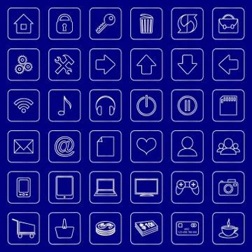 Set of flat icons for e-commerce web site Stock Illustration
