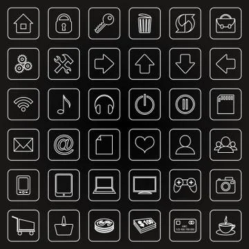 Set of flat icons for e-commerce web site Stock Illustration