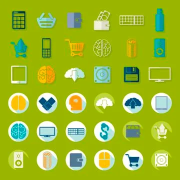 Set of flat icons Stock Illustration