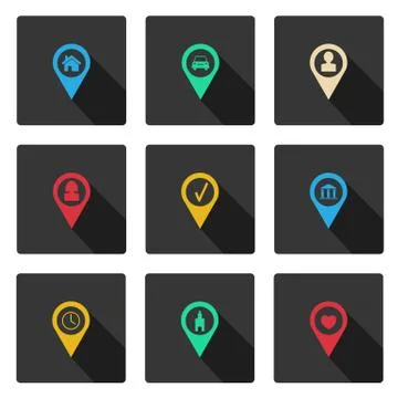 Set with flat icons Stock Illustration