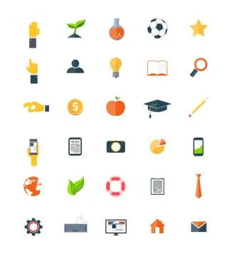 Set of flat icons Stock Illustration