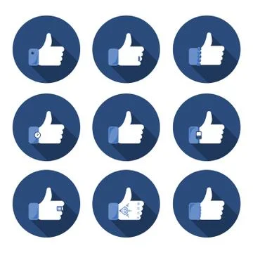 Set of flat icons like Stock Illustration