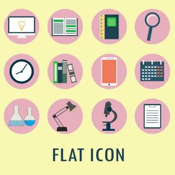 Set of flat icons. Stock Illustration