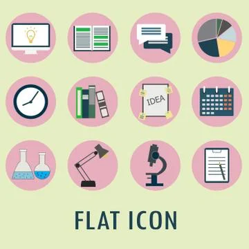 Set of flat icons. Stock Illustration