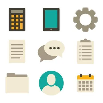 Set of flat icons Stock Illustration