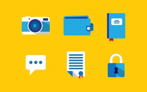 Set of flat icons Stock Illustration