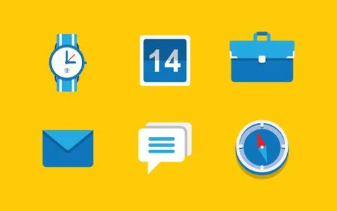 Set of flat icons Stock Illustration