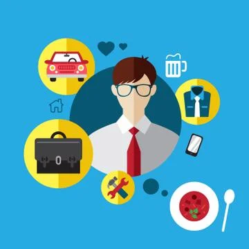 Set Flat Icons with Man of Different Professions. Builder, nurse, doctor Illustrazione stock