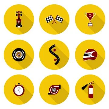 Set of flat icons race Stock Illustration