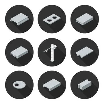 Set of flat icons slab Stock Illustration