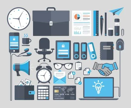 Set of flat icons vector design concept Illustrazione stock