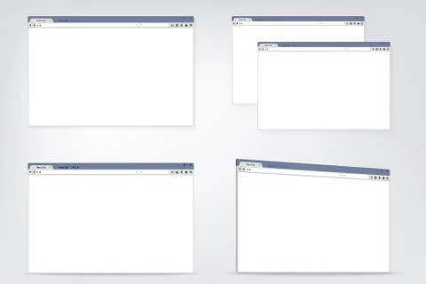 Set of flat internet browser windows with copy space for your text Stock Illustration
