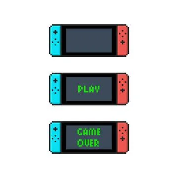 Set of Flat Isolated Icon of a Mobile Video Console 스톡 일러스트