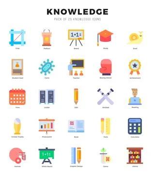 Set of Flat Knowledge Icons. Flat art icon. Vector illustration 스톡 일러스트
