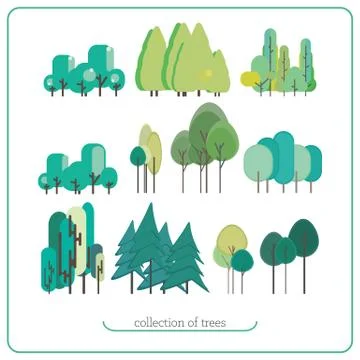 Set flat landscape elements for tourism posters Stock Illustration