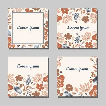 Set of Flat Leaves design for Template for wedding, anniversary, celebratio.. Stock Illustration