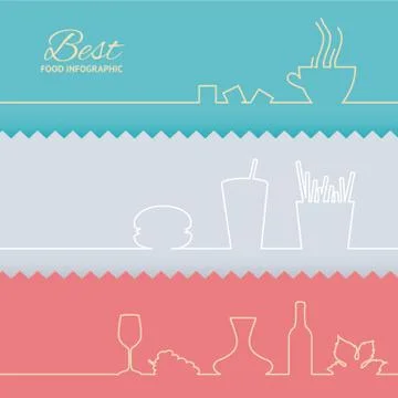 Set of flat line elements. Stock Illustration