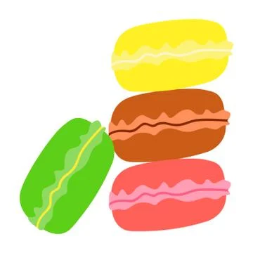 Set on flat macaroons Stock Illustration