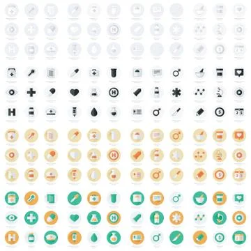 Set of flat Medical icons Stock Illustration