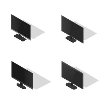 Set of flat monitors in 3D, vector illustration. Stockillustratie