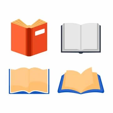 Set of flat open and closed book icons for education. Book education vector icon Stock Illustration