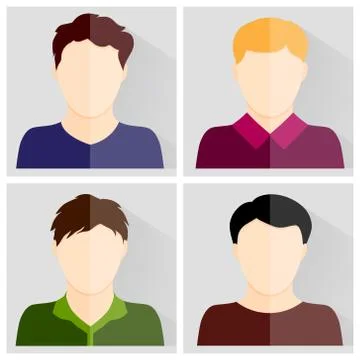 Set of flat  people icons vector Stock Illustration