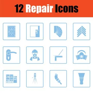 Set of flat repair icons Stock Illustration