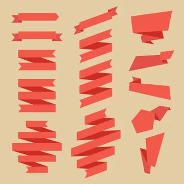 Set of flat ribbons Stock Illustration