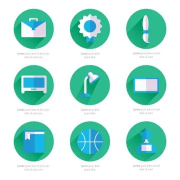 Set of flat school and education icons set 2 color Stock Illustration