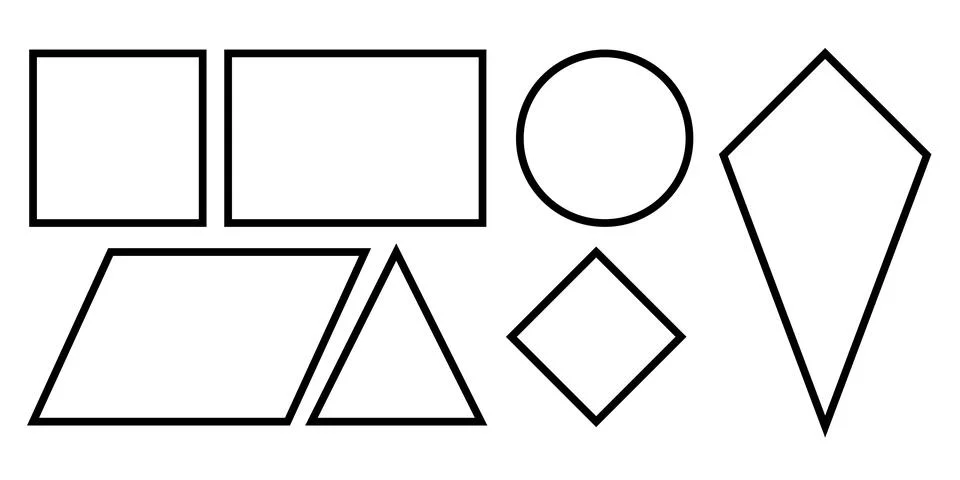 Set of flat shapes for math subjects. 스톡 일러스트
