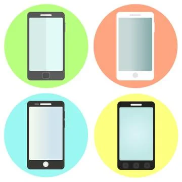 Set of flat smartphone icons Stock Illustration