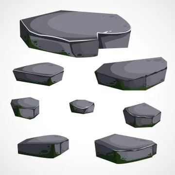 A set of flat stones Stock Illustration