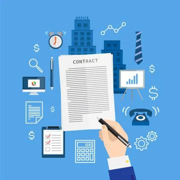 Set of flat style vector business icons Stock Illustration