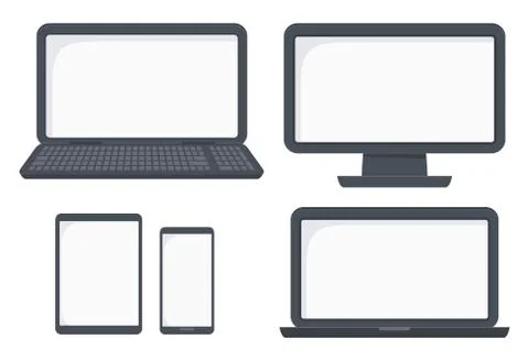 Set of flat vector electronic devices. Stock Illustration