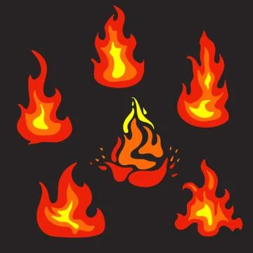 Set of flat vector fire icons Illustrazione stock