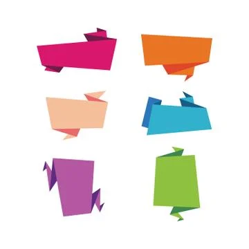 Set of flat vector ribbons banners isolated on white background Stock Illustration