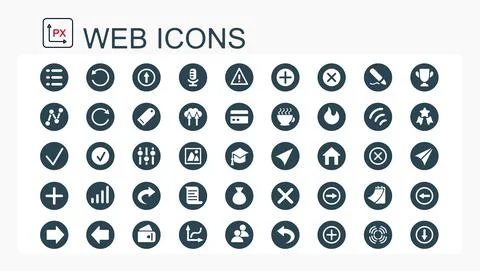 A set of flat vector web icons. Editable, isolated. Stock Illustration