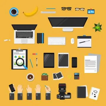 Set flat vector for you concept Stock Illustration