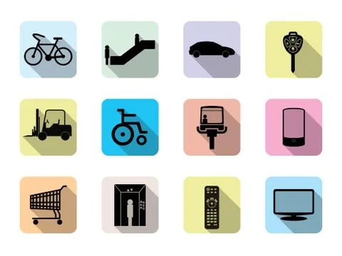 Set of flat  web icon.(facilities) Stock Illustration