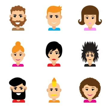 Set of flat web icons on white background haircut Stock Illustration