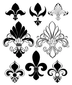Set of Fleur De Lis Stock Illustration