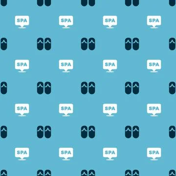 Set Flip flops and Spa salon on seamless pattern. Vector 스톡 일러스트
