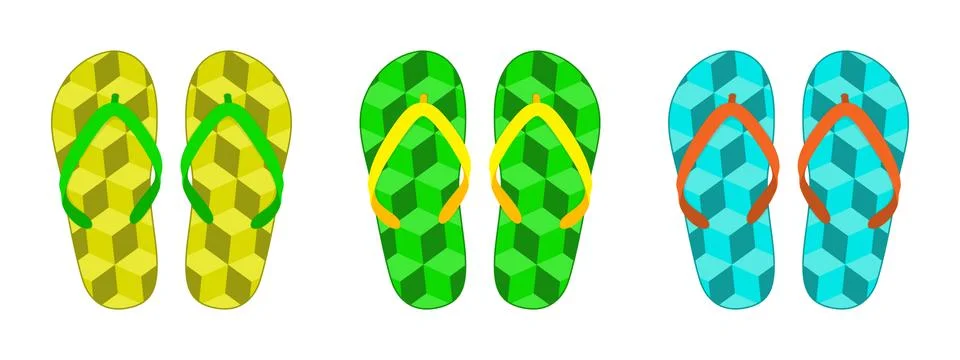 Set of flip flops. Vector illustration Stock Illustration