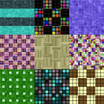 Set of floor seamless generated textures Stock Illustration