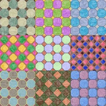 Set of floor tiles seamless generated textures Stock Illustration