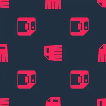 Set Floppy disk and Paper shredder on seamless pattern. Vector イラスト素材